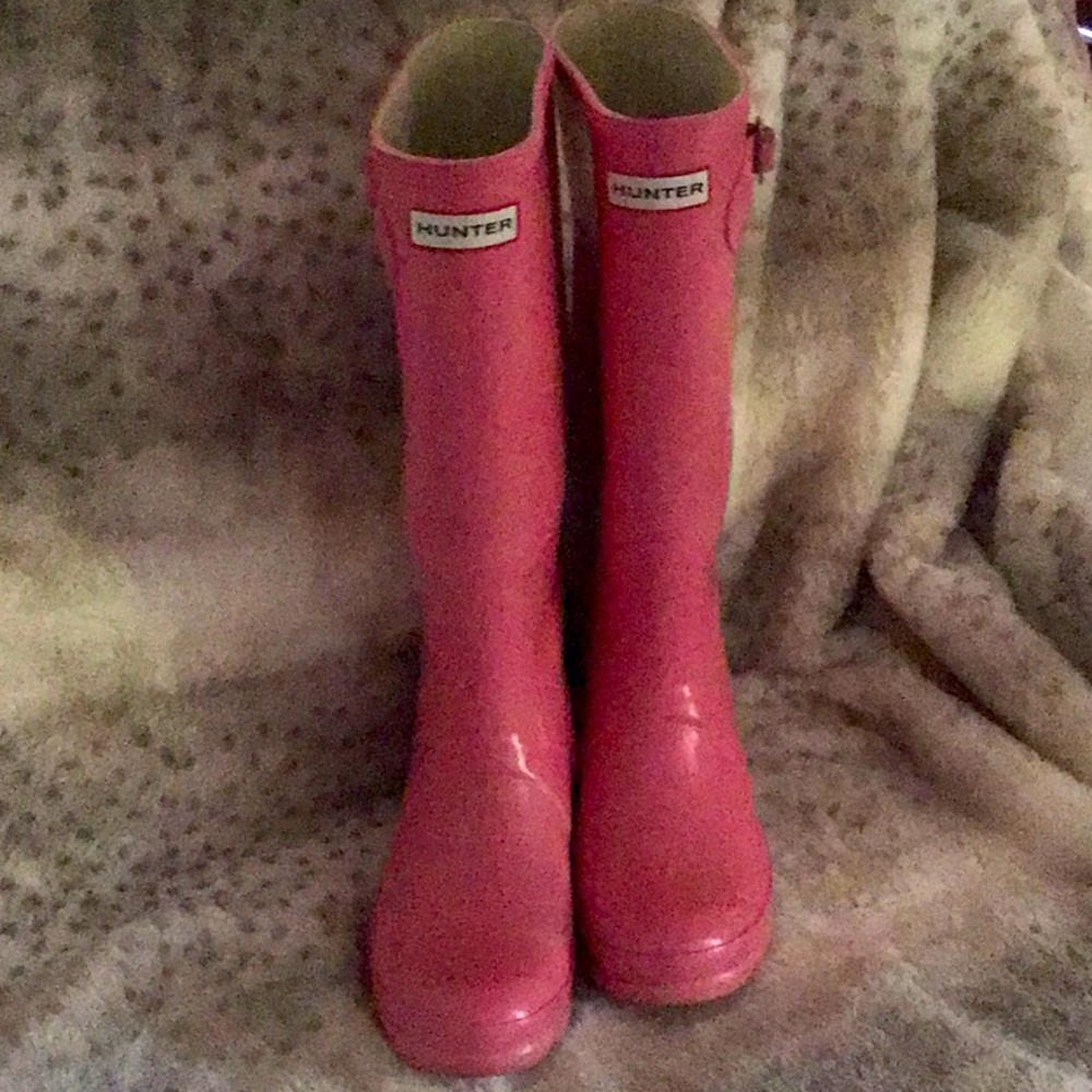 Hunter Tall Bubblegum Pink Glossy Boots
